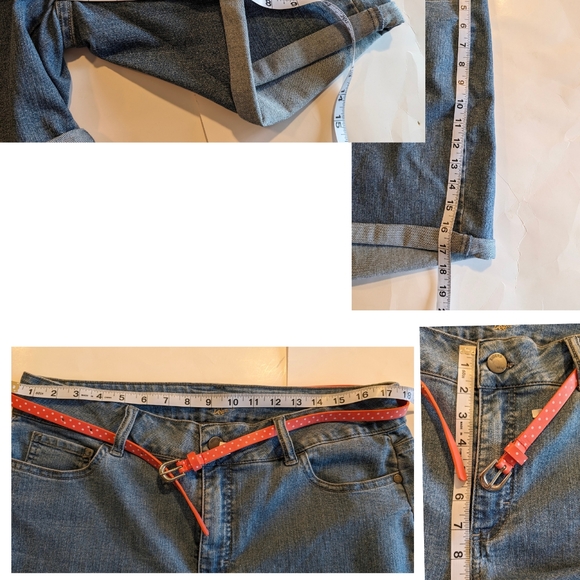 Lee Riders. Denim Shorts with polka dot belt - Picture 3 of 6